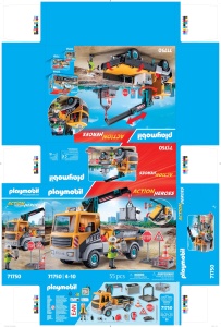 Camion de constructie cu cric PLAYMOBIL 71750, cu brat telescopic, pentru copii de la 4 ani - Img 6
