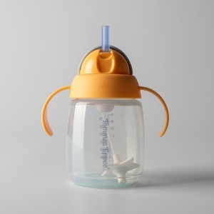 Cana cu pai Tommee Tippee 240 ml 6 luni antiscurgere set 2 bucati Albastru si Portocaliu - Img 3