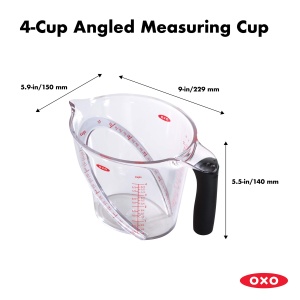 Cana de masurare OXO Good Grips, 1 L, ergonomica, din plastic BPA-free - Img 3
