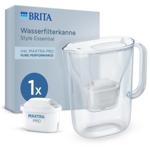 Cana filtranta apa BRITA Style Essential, 1.4 litri, alba, cu cartus MAXTRA PRO