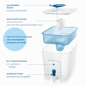 Cana filtranta Brita 1052805, 8,2 l, Albastra - Img 3