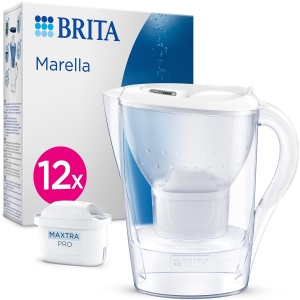 Cana filtranta BRITA Marella 2.4L alba cu 12 cartuse MAXTRA PRO