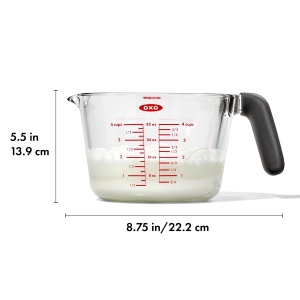 Cana gradata OXO Good Grips 1L din sticla borosilicata rezistenta la temperaturi inalte - Img 2