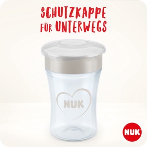 Cana pentru copii NUK Magic Cup din otel inoxidabil 230 ml albastra 360deg anti-scurgere - Img 5
