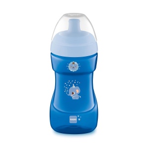 Cana sport MAM Sports Cup 330 ml, din plastic, pentru copii 12 luni, Elefant