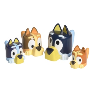Cani de cafea Tomy Toomie cu ardei iute, bandit, bingo si bluey - Cesti stivuibile pentru baie - Produs oficial licentiat Bluey - Jucarii de baie pentru bebelusi de la 18 luni si peste - Img 2