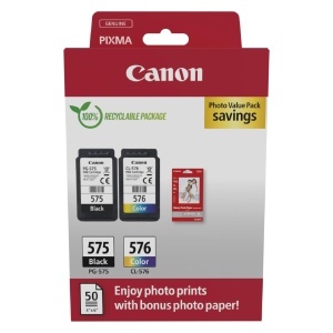 Canon PG-575CL-576 Cartuse Imprimanta Originale 50 Coli Fotopapier Lucios