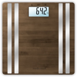 Cantar de baie digital Medisana BS 552 connect, analiza corporala, capacitate 180kg, suprafata bambus