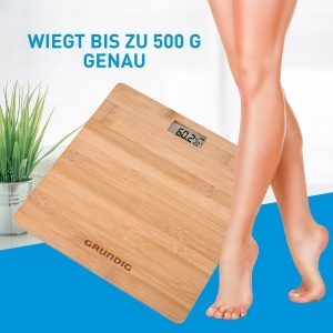 Cantar de baie Grundig Bamboo Digitale, 180 kg, 28x28 cm, rutschfest - Img 5