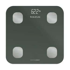 Cantar de baie inteligent Taurus, conectivitate Bluetooth, aplicatia Taurus Connect, masuratori multiple, cum ar fi: % grasime corporala, % masa musculara, % masa osoasa, memorie 14 utilizatori