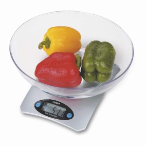Cantar de bucatarie HAEGER Santini cu bol din sticla, capacitate 5000 g, LCD Touch