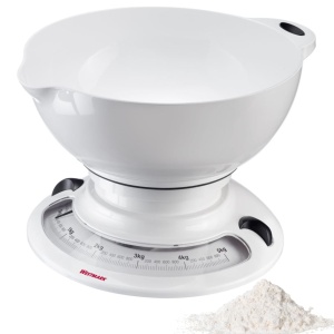 Cantar de bucatarie Westmark cu bol de 2,3 litri, mecanic, alb
