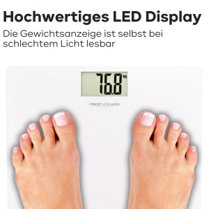 Cantar de persoane ProfiCare PC-PW 3122, LCD, 5-180 kg, suprafata din sticla - Img 4