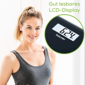 Cantar digital Beurer GS 10 Black sticla securizata design modern capacitate 180 kg - Img 2