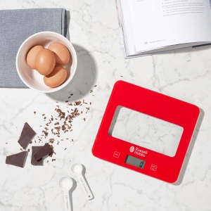 Cantar digital de bucatarie Russell Hobbs RH01571AR - Cantar electronic pentru alimente cu functie de tara, cantar de copt / gatit cu capacitate de 5 kg, afisaj LCD, platforma de sticla, baterii incluse, garantie de 5 ani - Img 4
