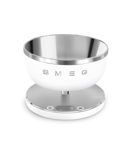 Cantar digital de bucatarie Smeg KSC01WHMWW, capacitate 5kg, alba, cu bol detasabil