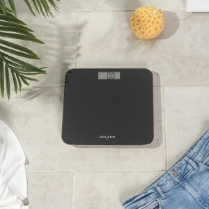 Cantar digital Salter fara baterii platforma din sticla securizata 180 kg LCD negru - Img 5