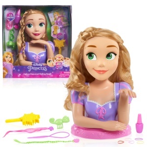 Cap de coafura Disney Princess Rapunzel, 30.5 cm, 13 accesorii, jucarie pentru copii