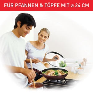 Capac de sticla Tefal 280975, 24 cm, cu ventil de abur, negru cu cupru - Img 2
