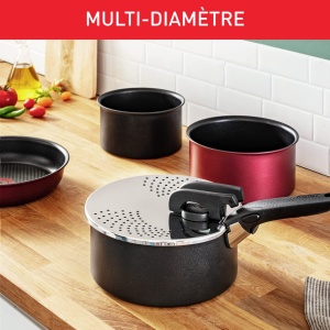 Capac pentru scurgere Tefal Ingenio, inox, 14-20 cm, spatiu de stocare optimizat - Img 5