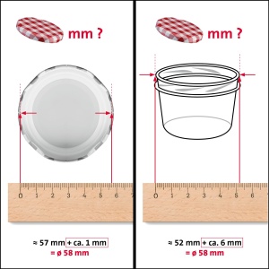 Capace pentru borcane Westmark, set 15 bucati, 58 mm, rosu-alb, cariat - Img 6