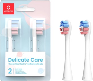 Capete de perie Oclean pentru copii, model P3K1, 2 bucati, alb