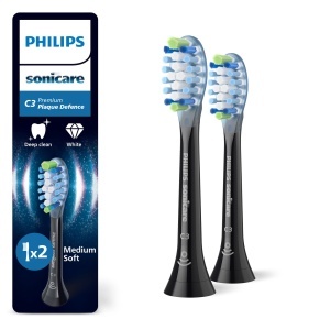 Capete de periuta Philips Sonicare C3 Premium Plaque Defence HX904288 Negru Set 2 bucati