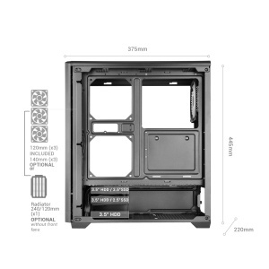 Carcasa Gaming Mars Gaming MC-Quantum, ATX, Negru, cu ARGB - Img 6