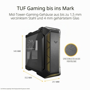 Carcasa PC ASUS TUF Gaming GT501 White Edition, Mid-Tower, 2 x USB 3.1, 4 mm Sticla - Img 2