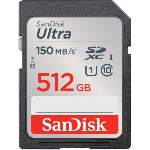 Card de memorie SanDisk Ultra SDXC UHS-I 512 GB, viteza 150 MBs, Full HD