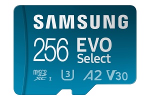 Card microSD Samsung EVO Select 2024, 256 GB, UHS-I U3, 160 MBs