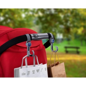 Carlige universale Chicco pentru carucior rotatie 360 grade set 2 bucati culoare negru - Img 2
