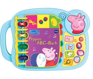 Carte de invatare Vtech Peppa ABC-Buch pentru copii 2-5 ani, 14 pagini, cu sunete