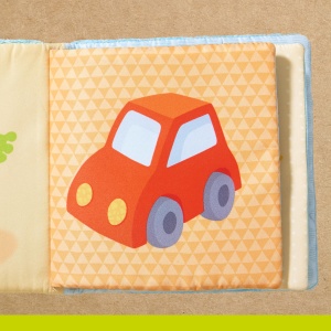 Carte din material textil HABA Zauberfrosch cu efecte tactile si oglinda, pentru bebelusi - Img 6