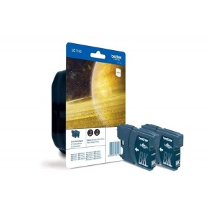 Cartus Cerneala Original Brother LC-1100BK, Negru, Twin Pack