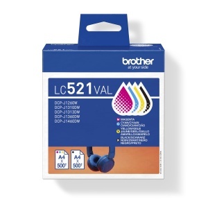 Cartuse de cerneala Brother LC521VAL, set 4 culori, original - Img 2