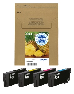 Cartuse Originale Epson 604, 4 Culori, 1x 3,4 ml Negru, 3x 2,4 ml Colorate