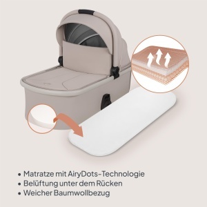 Carucior 3 in 1 Lionelo Layla, cu scaun auto i-Size, pana la 22 kg, cu roti PU - Img 6