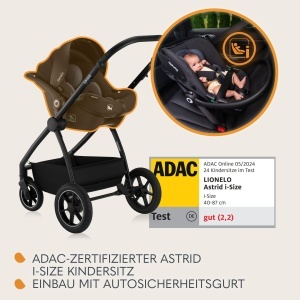Carucior 3-in-1 LIONELO MERIL pentru copii 0-48 luni, roti all-terrain, XXL parasolar UPF50 - Img 3