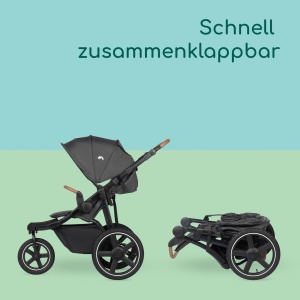 Carucior Bebeconfort Cloudy, 0-4 ani, 22kg, 3 roti all-terrain, Mineral Graphite - Img 3