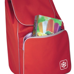 Carucior de cumparaturi Metaltex Aloe, 48 l, cu racitor, rosu - Img 2