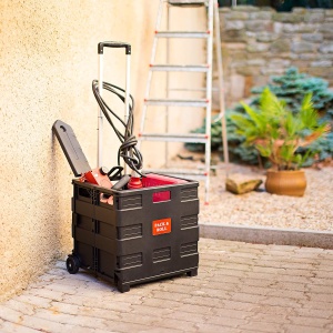 Carucior de cumparaturi Relaxdays, pliabil, capacitate 35 kg, negru - Img 3