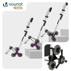 Carucior de cumparaturi VOUNOT cu 6 roti, capacitate 40 kg, impermeabil, negru - Img 6