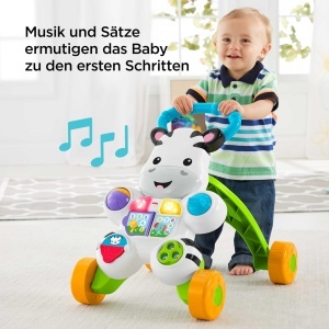 Carucior de mers Fisher-Price Zebra, activitati muzicale, pentru bebelusi de la 6 luni - Img 4