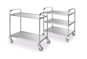 Carucior de Servire HENDI cu 2 Regalbode, Capacitate 50kg, 4 Roti - Img 3