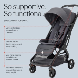 Carucior Ergobaby Metro3 cu functie de culcare, 0-22 kg, Compact, Gri - Img 5