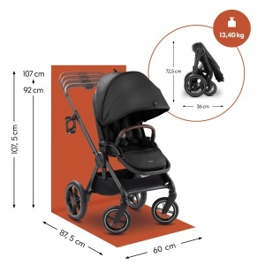 Carucior Hauck Comfort N Care Black 22 kg Roti All-Terrain Protectie UV50 - Img 3