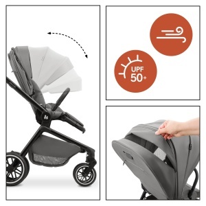 Carucior Hauck Move N Care Dark Grey Pliabil Roti All-Terrain UPF 50 - Img 6