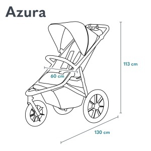 Carucior jogging Lionelo Azura 3 roti pozitie inclinata amortizare completa - Img 9