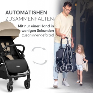 Carucior KikkaBoo CIELA Beige Pliere Automata Usor 71 kg Pentru Copii pana la 22 kg - Img 4